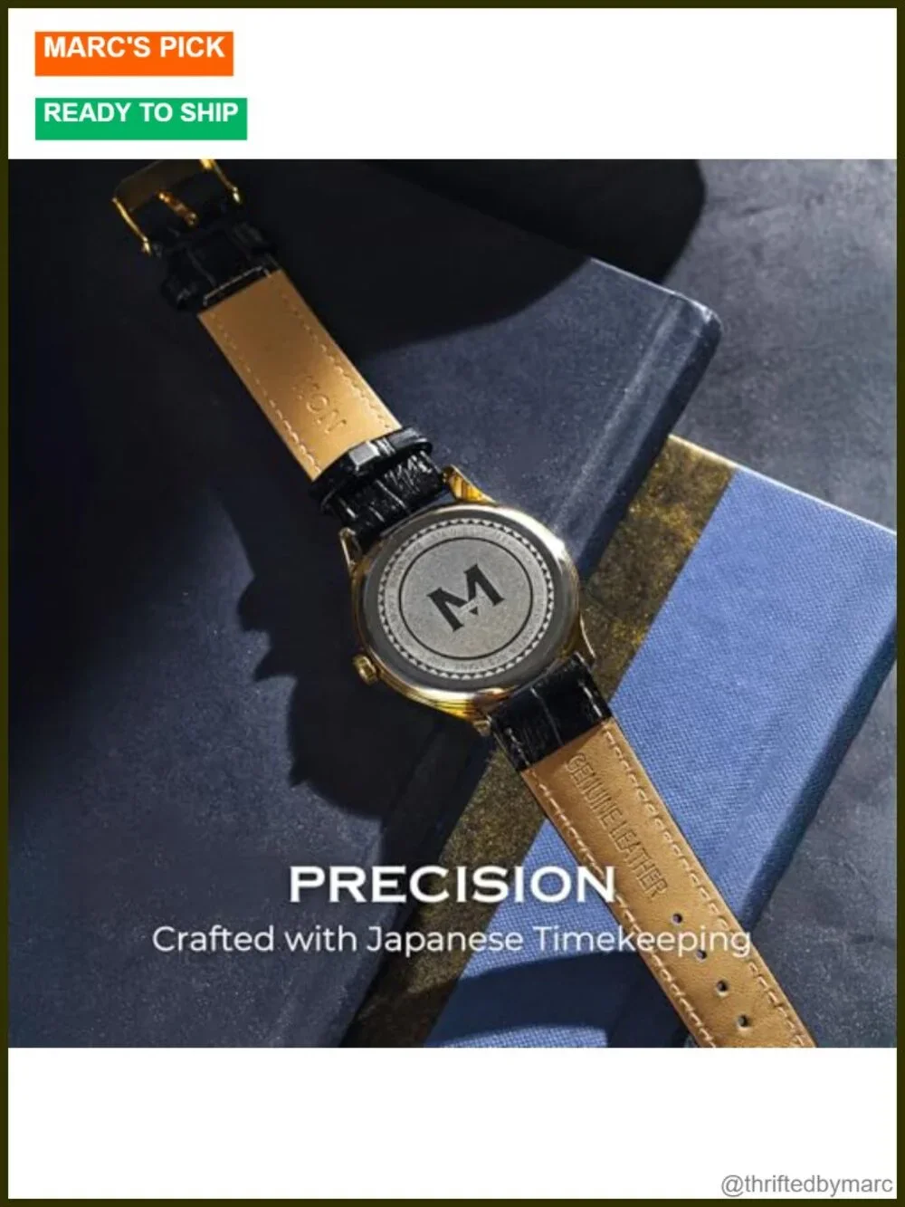 Classic Ultra-Thin Minimalist Analog Watch with Genuine Leather Strap